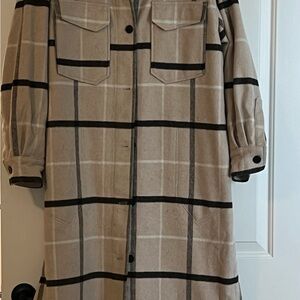 The Normal Brand Plaid Duster Jacket
Long Shacket Coat
Size L Neutral